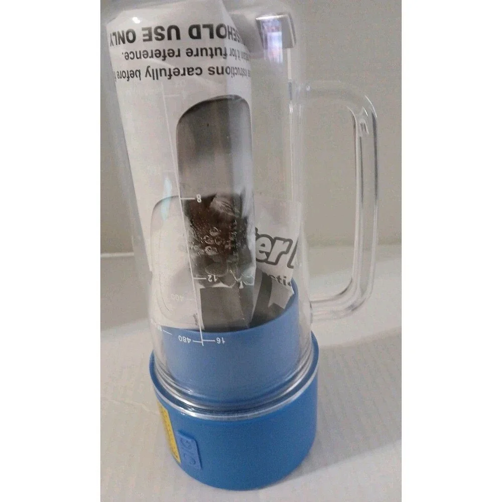 Hy-Impact Better Blender 16 Oz Cordless USB Rechargeable Turbo Power No Box BLUE